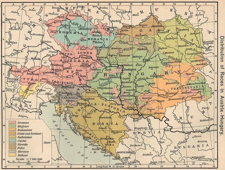 map: Austria-Hungary: ethnic distribution, 1911