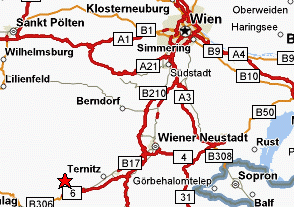 Map of Vienna region showing Payerbach