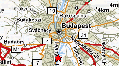 map of Teteny and Budapest