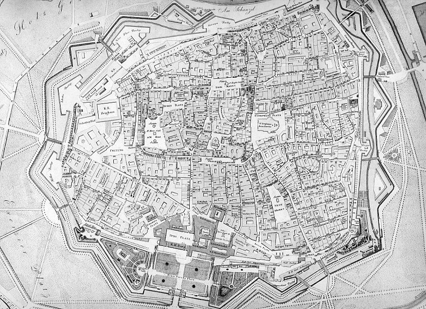 map of Vienna in 1827
